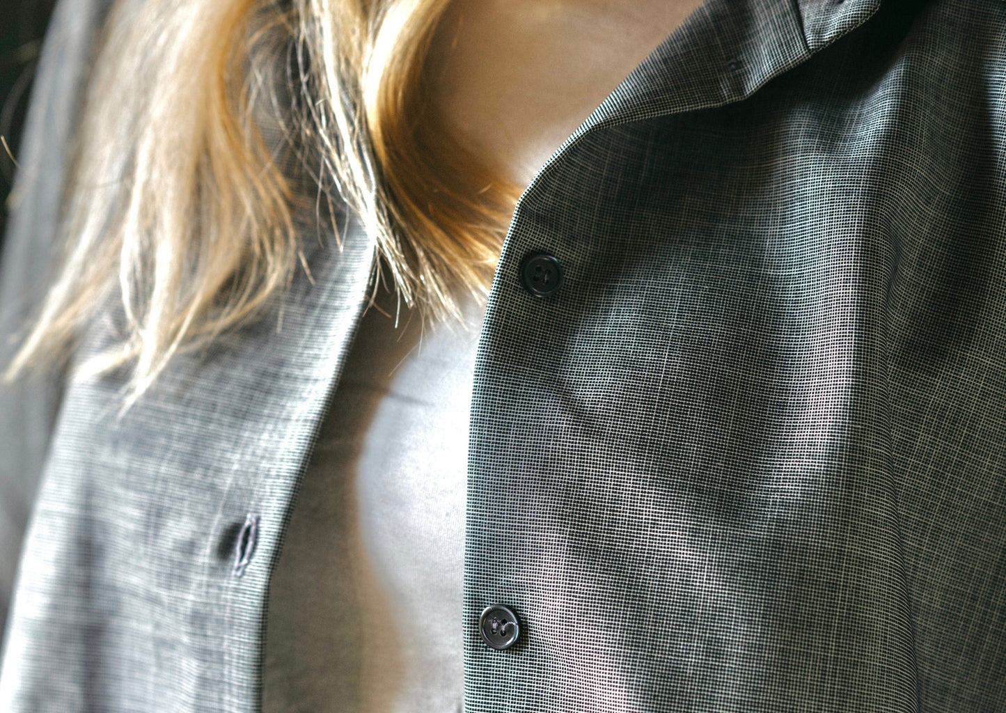 THE CHELSEA OVERSIZED SHIRT IN BLACK AND WHITE MOHAIR