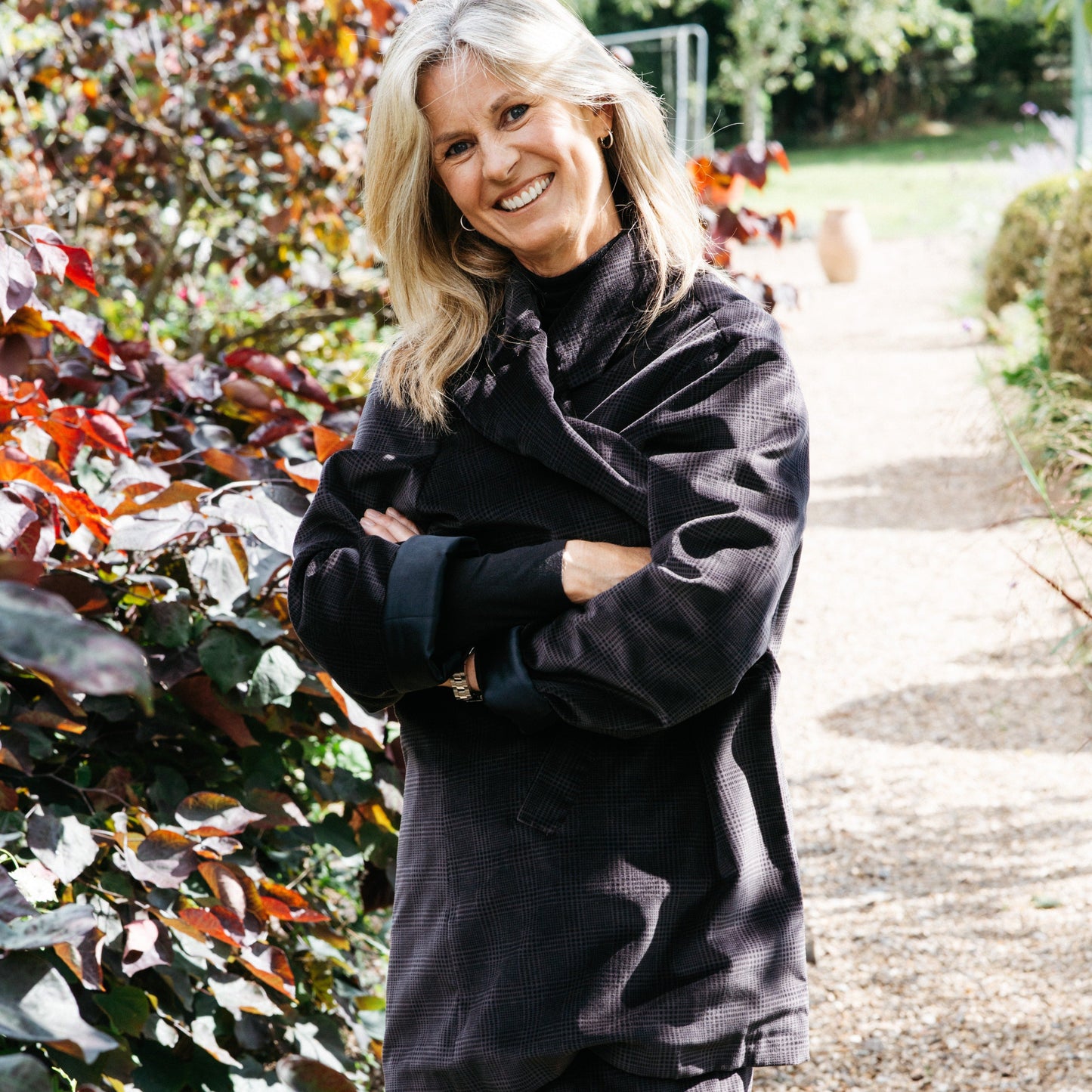 THE BOND STREET OVERSIZED VELVET JACKET IN FALCON CHECK