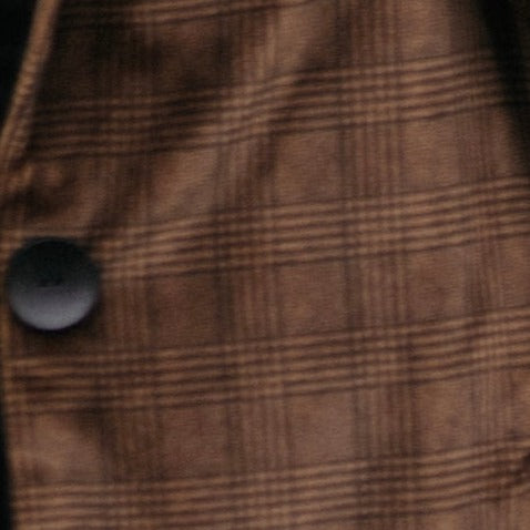 THE BOND STREET OVERSIZED JACKET IN COGNAC VELVET CHECK