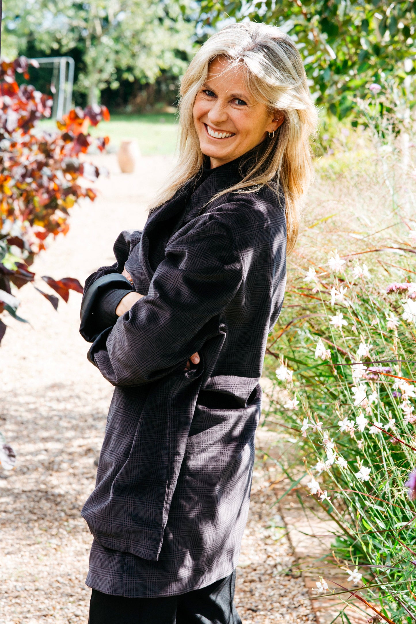 THE BOND STREET OVERSIZED VELVET JACKET IN FALCON CHECK