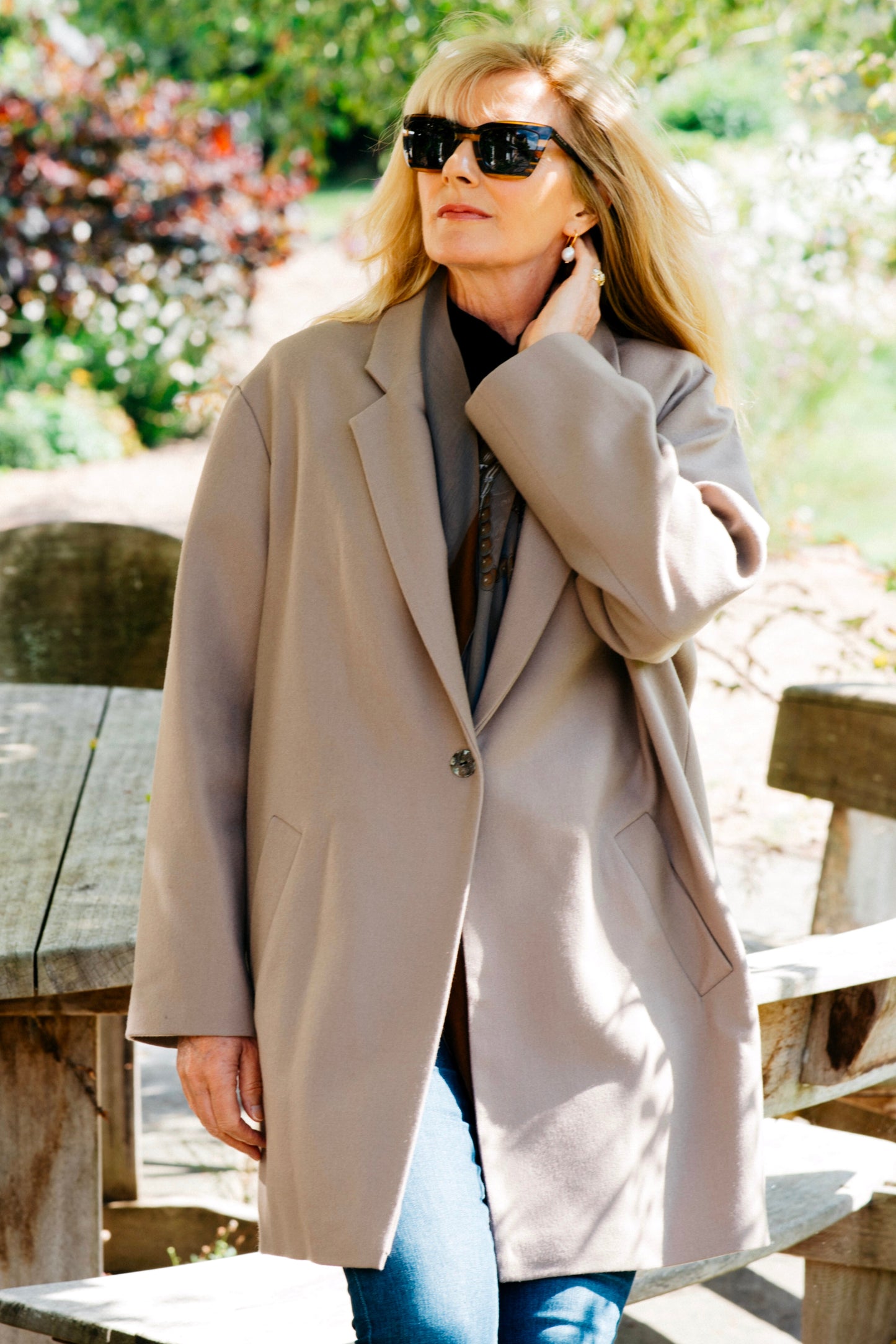 THE BOND STREET OVERSIZED JACKET IN SMOKY CAMEL AND CAMEL LINING